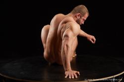 Nude Man White Sitting poses - simple Muscular Short Brown Sitting poses - ALL Standard Photoshoot Realistic